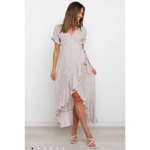 Petal + Pup Darlene Dress Floral Wrap Ruffles High Low Midi Asymmetrical NWT